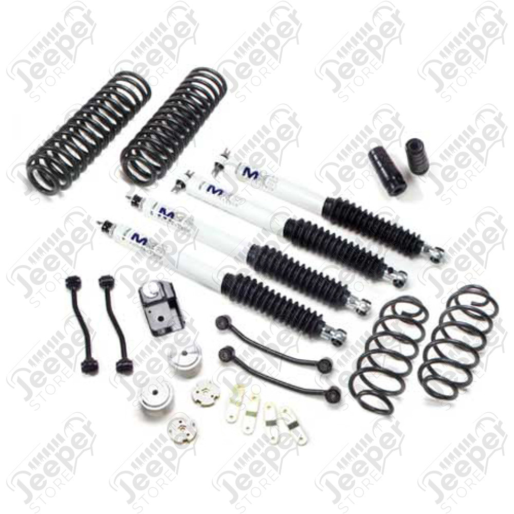 Kit réhausse 4" Procomp avec amortisseurs MX6 réglable, Jeep Wrangler JK (2 ou 4 portes) - K3089BMX