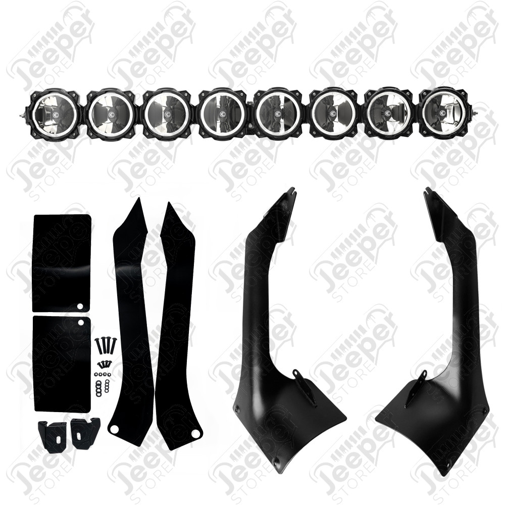 Rampe de 8 phares LED de 50" complète KC pour Jeep Gladiator JT