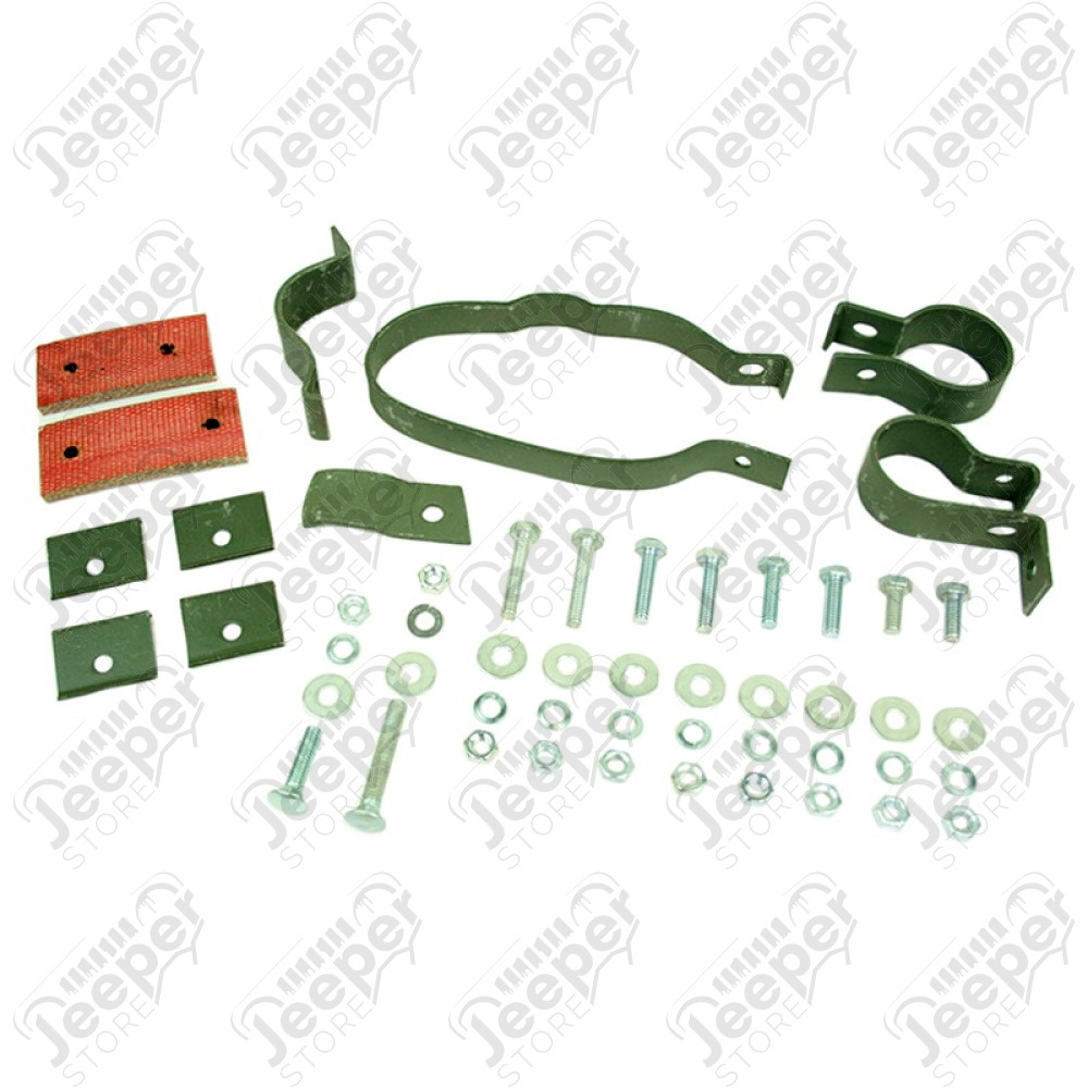 Kit fixation d'échappement ovale pour Jeep Willys MB, Hotchkiss M201 et Ford GPW