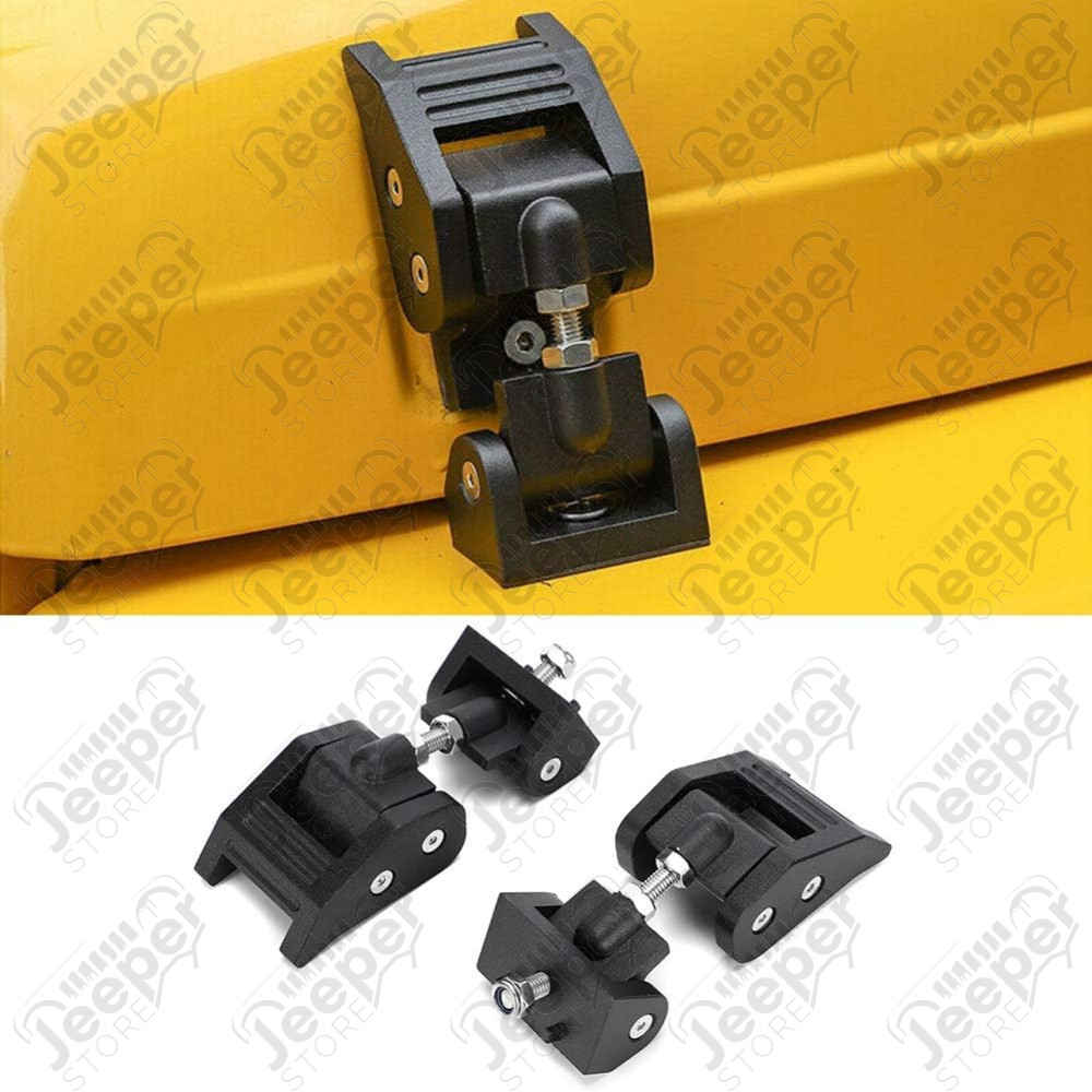 Kit attaches capot moteur réglable en acier et aluminium de la marque FLJ Offroad pour Jeep Wrangler TJ