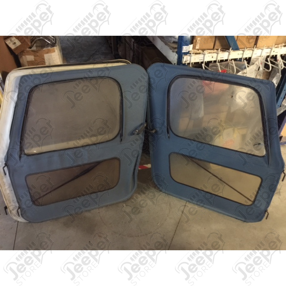 Occasion: Kit de 2 portes en toiles (coin carrés) (couleur: bleu) Jeep CJ7 et Wrangler YJ