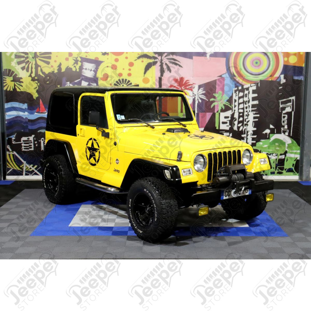 Kit marchepieds tubulaire noir avec plateau anti-dérapant pour Jeep Wrangler YJ et TJ - B8625 / 8625B / 11591.03 / RT26015 / RT26016 / 11590.04 / 11590.03 / 11504.04 / 35600
