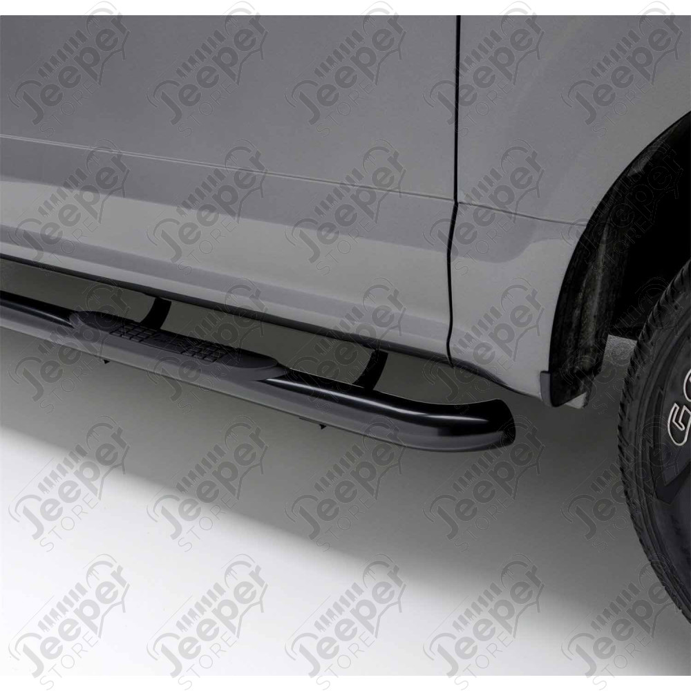 Kit marches pieds tubulaire avec anti-dérapants en acier noir pour Jeep Cherokee Liberty KK