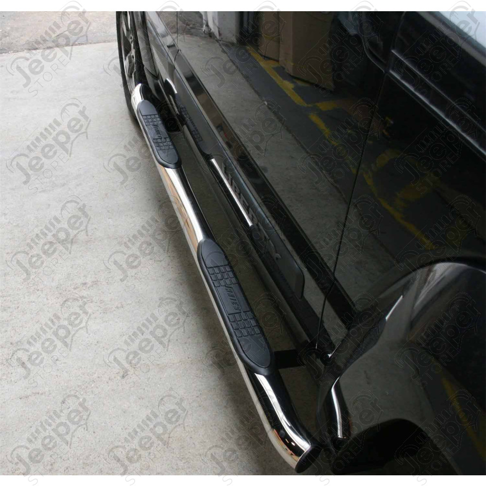 Kit marches pieds tubulaire avec anti-dérapants en acier noir pour Jeep Cherokee Liberty KK