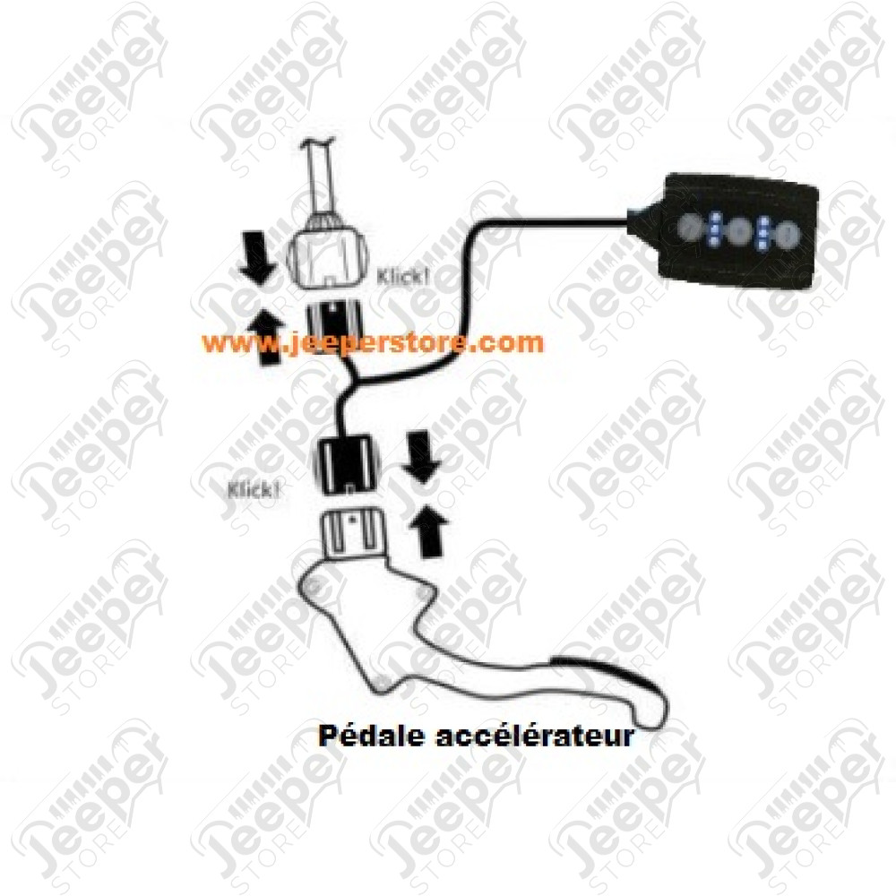 Boitier Additionnel Pédal Booster by PEDALBOX+ Jeep Wrangler JK (essence et diesel) New Design !