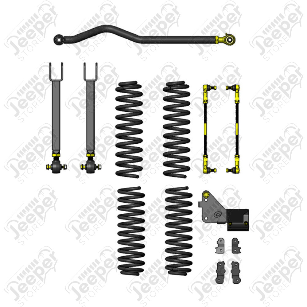 Kit réhausse +2.5" (+6.35cm) Clayton Off Road "Ride Right+" pour Jeep Wrangler JK 