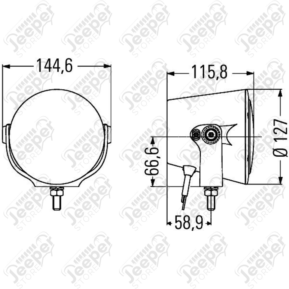 Lampe portée Halogène H1 Hella Luminator X (unitaire)