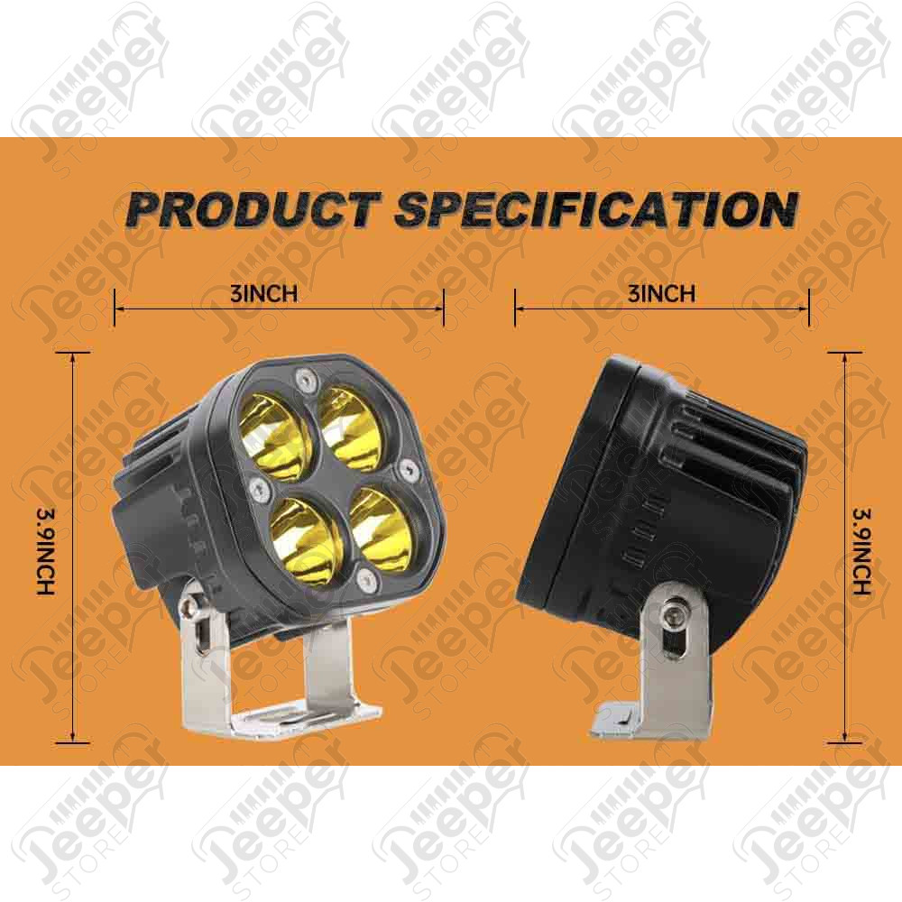 Lampe LED Rouge carré - de 12 à 24 volts / 40 watts / 2000 lumens (unitaire) - 1588.991R / B087X4X7Q3 / ‎1965843463--64114231