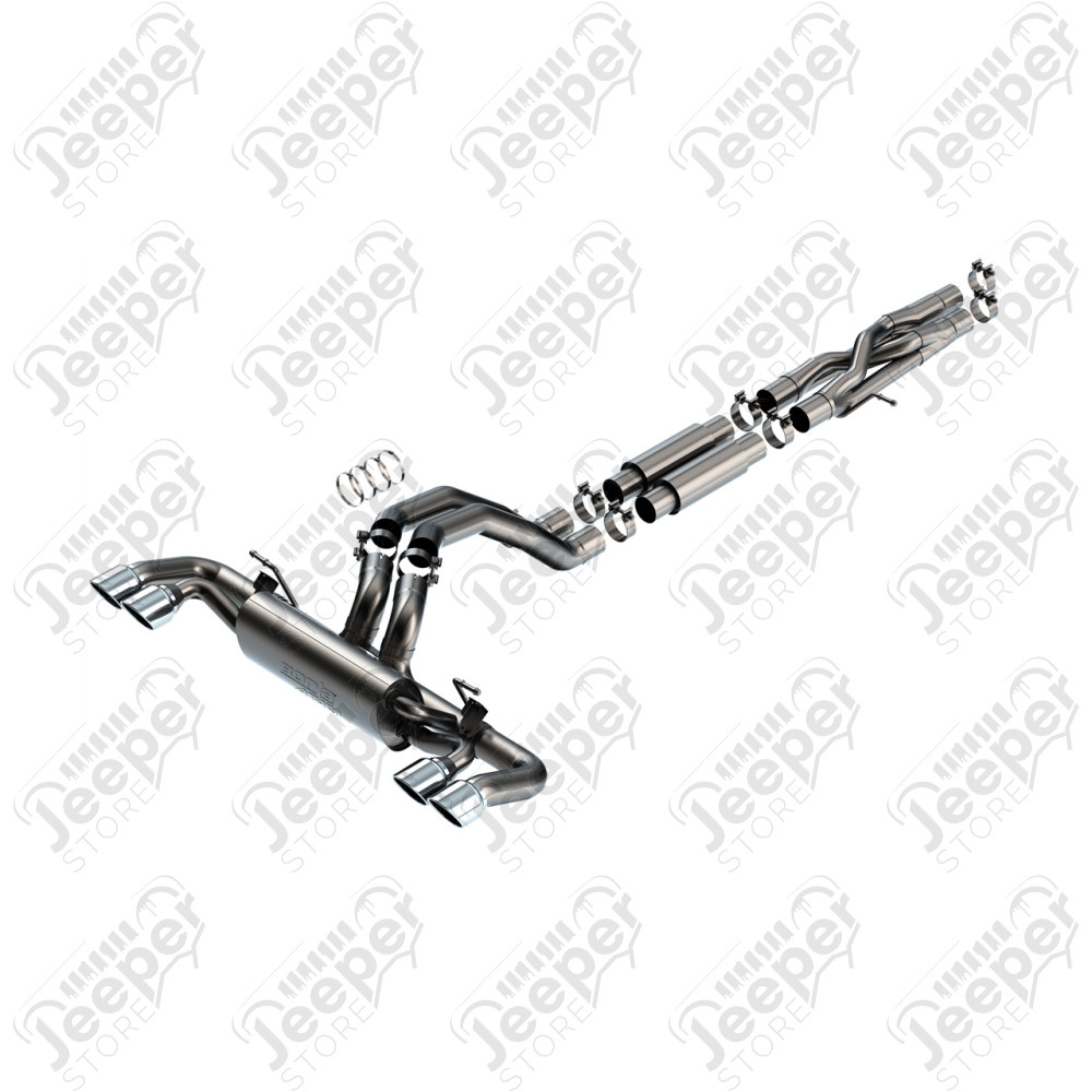 Ligne d'échappement en acier inox Atak Cat-Back BORLA avec double sorties pour moteur 6.4L V8 392 Jeep Wrangler JL Unlimited - 140893 / BOR140893 / BOR-140893