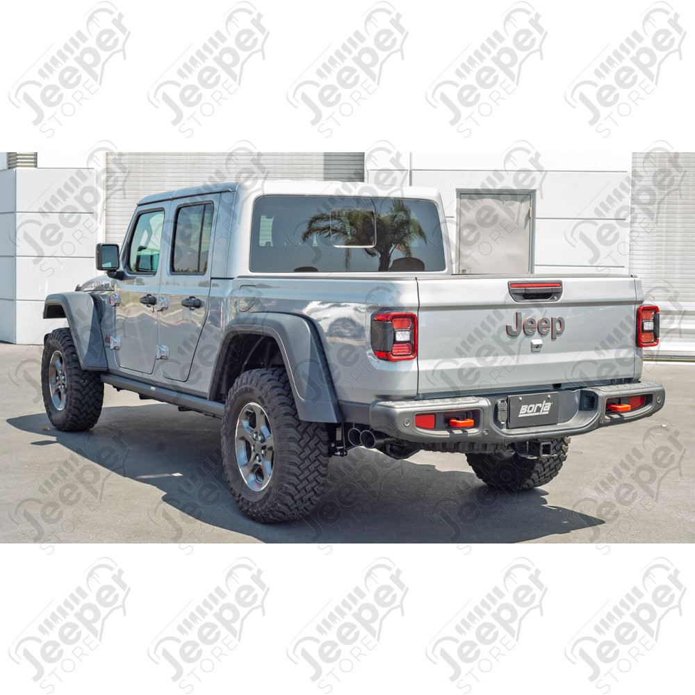 Ligne d'échappement en acier inox Atak Cat-Back BORLA avec sortie noire pour moteur 3.6L V6 pour Jeep Gladiator JT - 140813CB / 140813-CB
