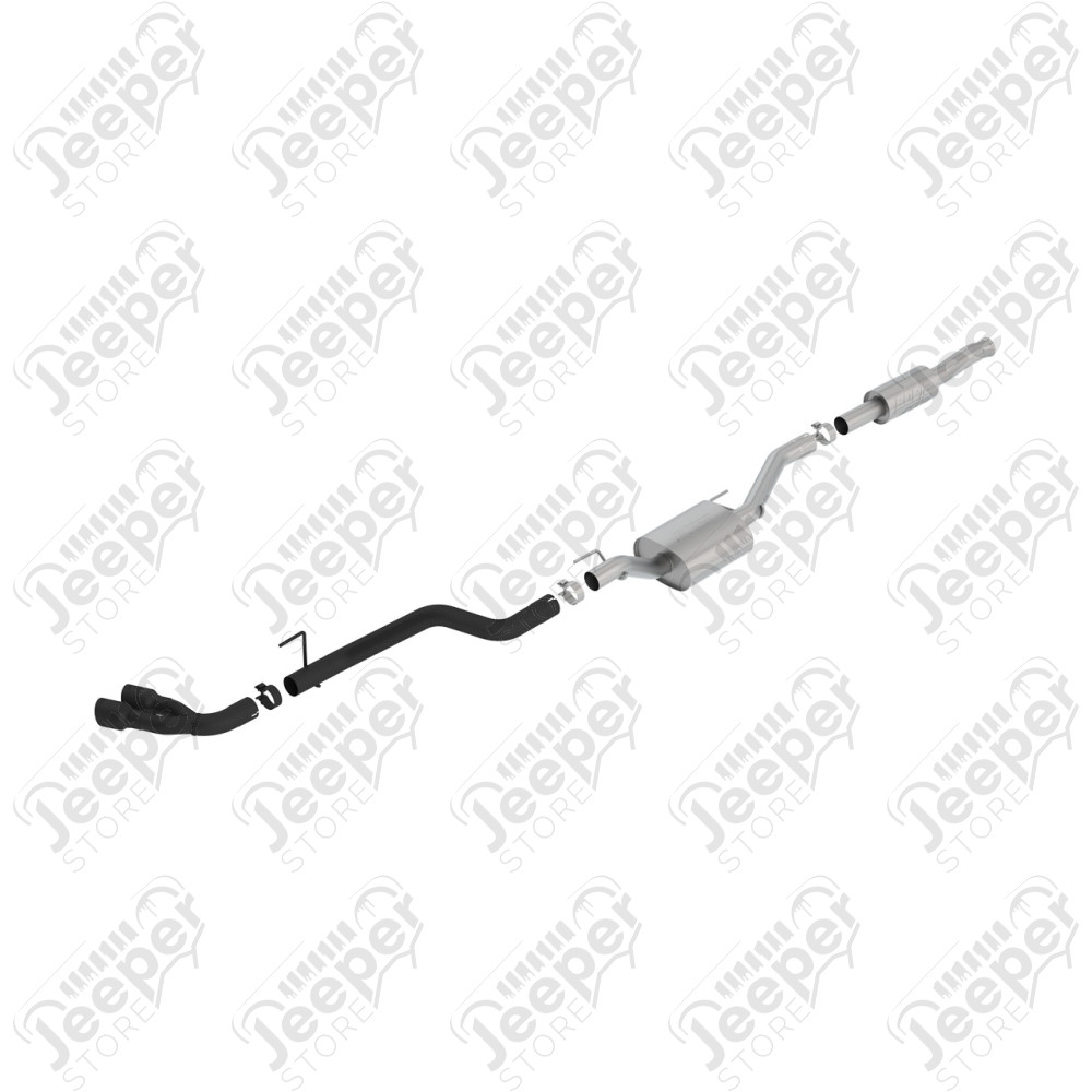 Ligne d'échappement en acier inox Atak Cat-Back BORLA avec sortie noire pour moteur 3.6L V6 pour Jeep Gladiator JT - 140813CB / 140813-CB