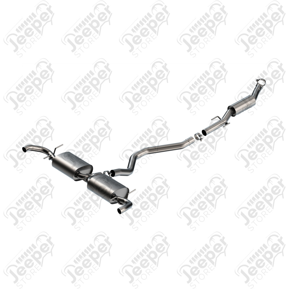Ligne d'échappement en acier inox BORLA "S-Type" double sorties pour moteur 2.0L Hybride 4xe PHEV pour Jeep Grand Cherokee WL / 140933