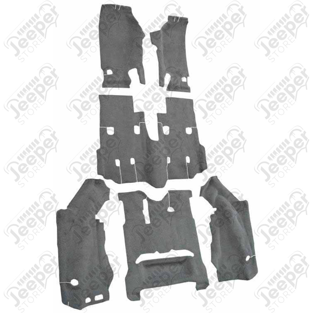 Moquette d'intérieur avec poils courts et dessous épais couleur noir - Jeep Wrangler JK Unlimited (4 portes) - 23539162