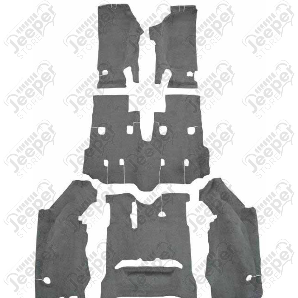 Moquette d'intérieur avec poils courts et dessous épais couleur noir - Jeep Wrangler JK Unlimited (4 portes) - 23539162