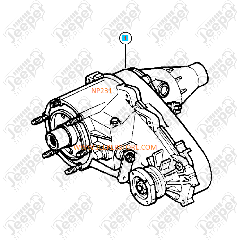 Boite de transfert NP231 pour 2.5L CRD Jeep Cherokee Liberty KJ