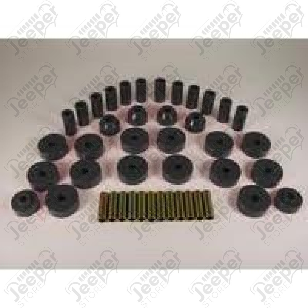 Suspension Bushing Kit, Polyurethane, Black; 55-75 Jeep CJ5/CJ7