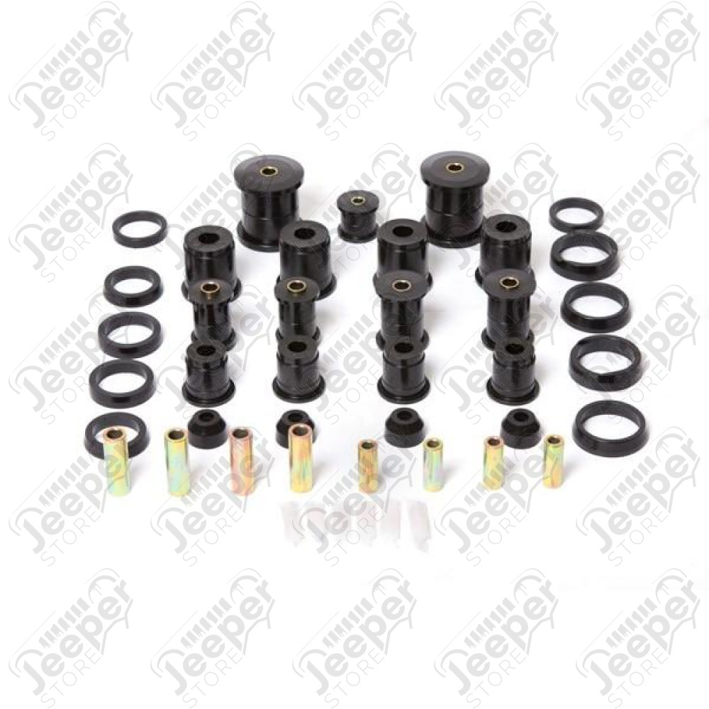 Suspension Bushing Kit, Polyurethane, Black; 84-01 Jeep Cherokee XJ