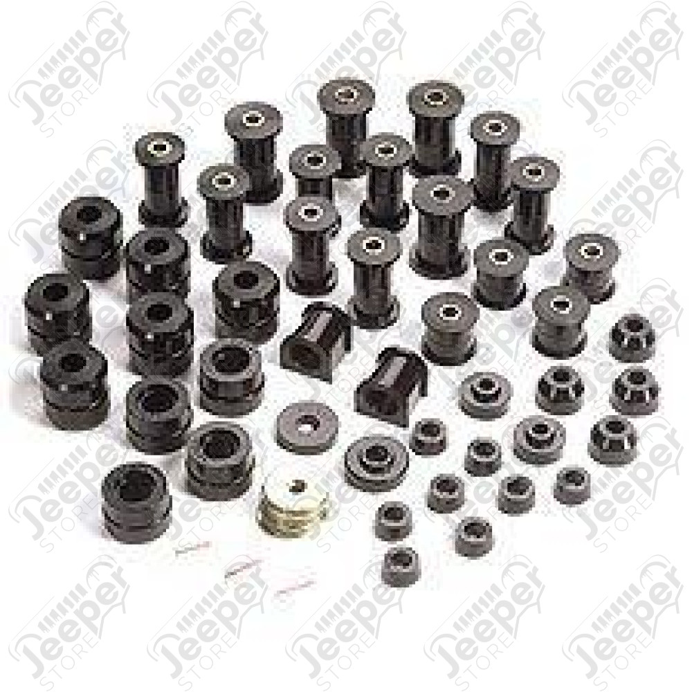 Suspension Bushing Kit, Polyurethane, Black; 87-95 Jeep Wrangler YJ
