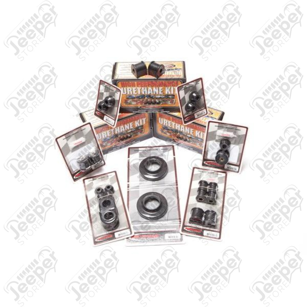 Suspension Bushing Kit, Polyurethane, Black; 97-06 Jeep Wrangler TJ