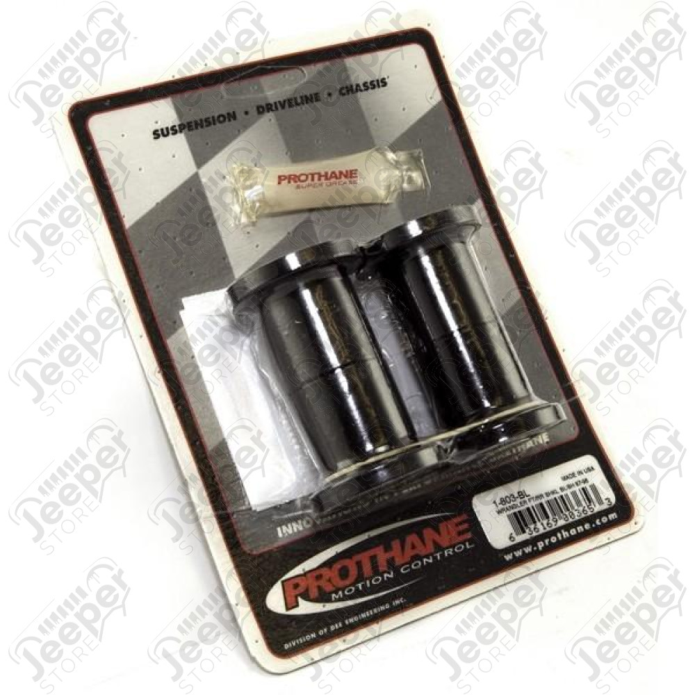 Suspension Leaf Spring Shackle Bushing Kit, Black; 87-95 Jeep YJ
