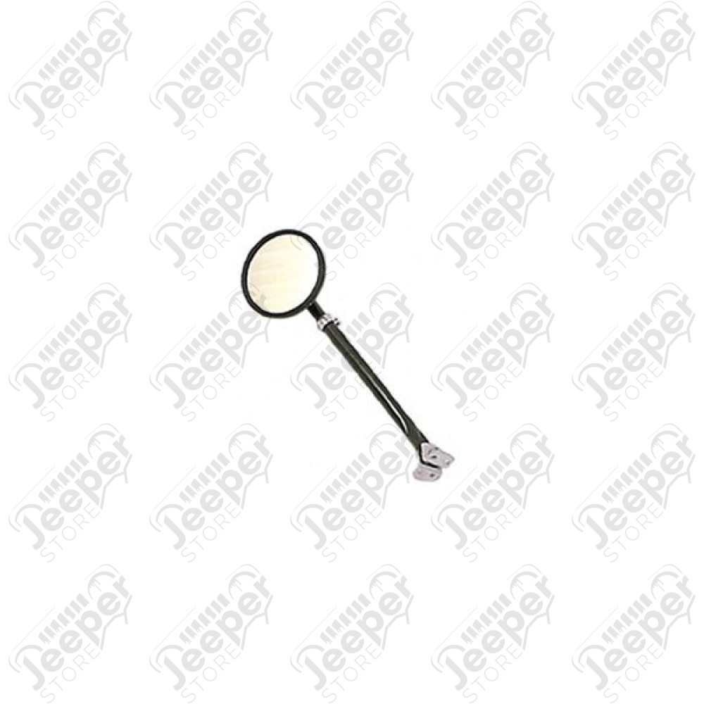 Door Mirror Kit, Arm/Bracket, Round, Black; 41-64 Fords/Willys/Jeeps