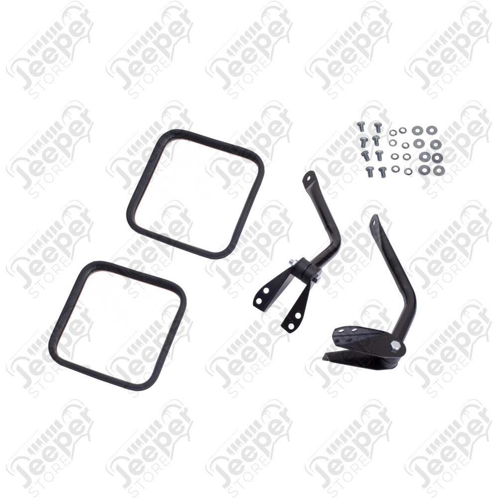 Door Mirror Kit, Black; 55-86 Jeep CJ5/CJ6/CJ7/CJ8 Scrambler