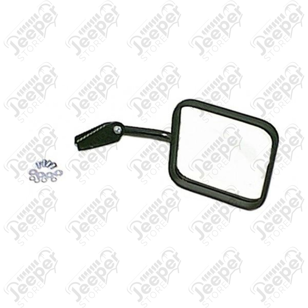 Door Mirror Kit, Right, Head/Arm, Convex; 55-86 Jeep CJ