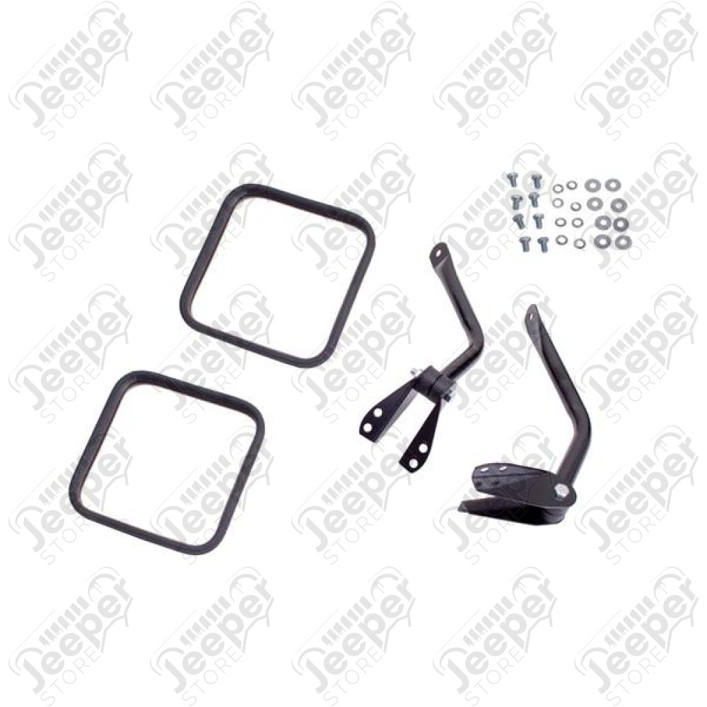 Door Mirror Kit, Black; 55-86 Jeep CJ5/CJ6/CJ7/CJ8 Scrambler