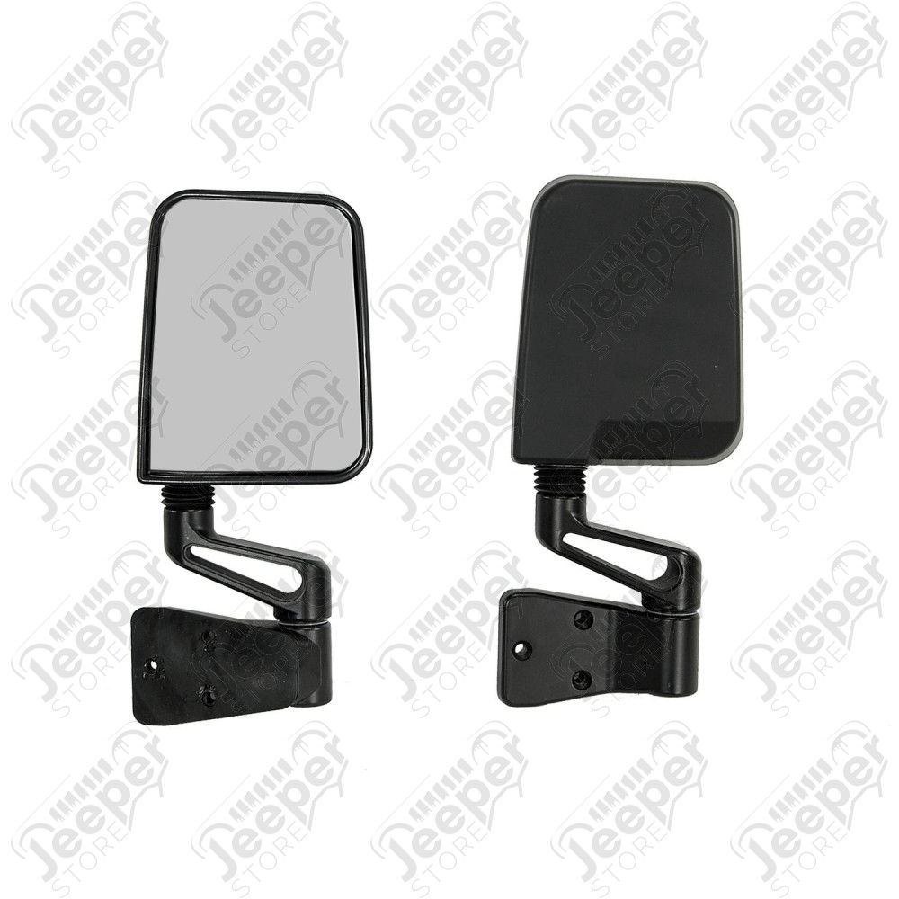 Door Mirror Kit, Black; 87-02 Jeep Wrangler