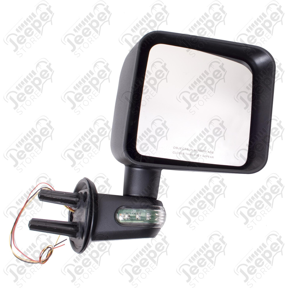 Door Mirror, Right, LED Turn Signal, Black 07-18 Jeep Wrangler JK