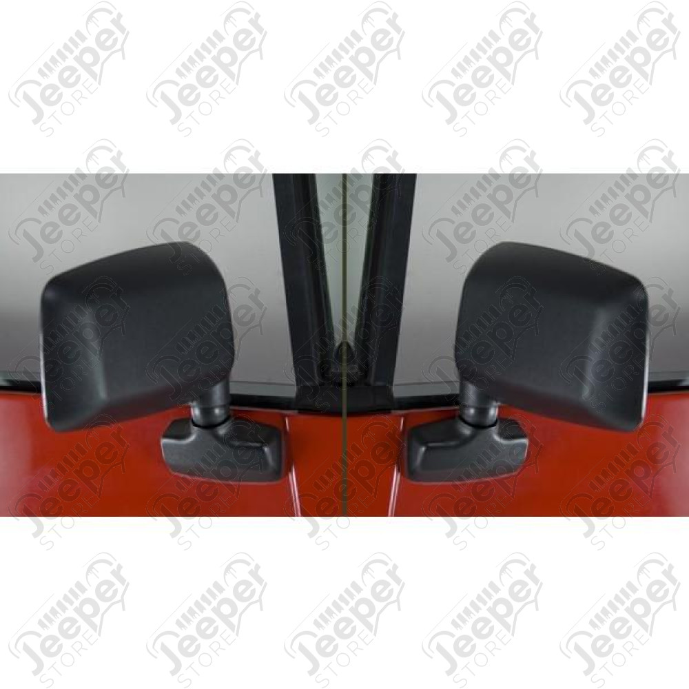 Door Mirror Kit, Black; 87-95 Jeep Wrangler YJ