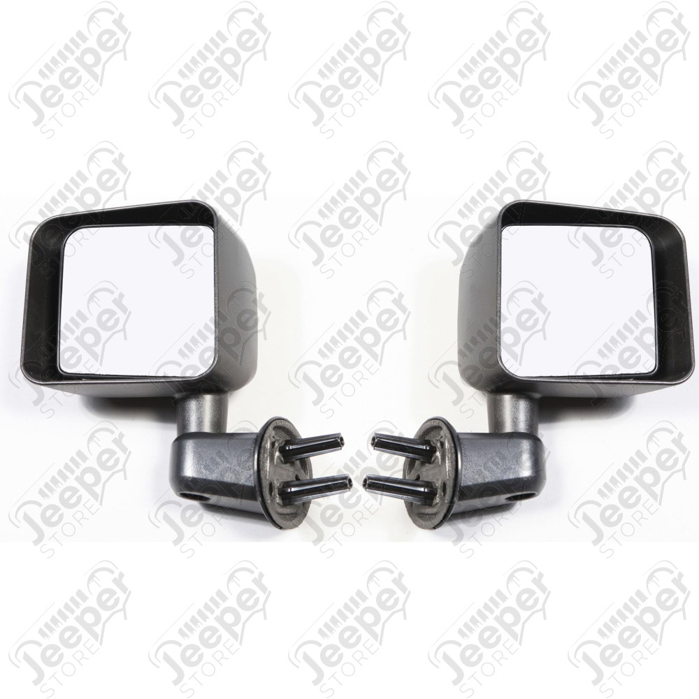 Door Mirror Kit, Black; 07-18 Jeep Wrangler JK