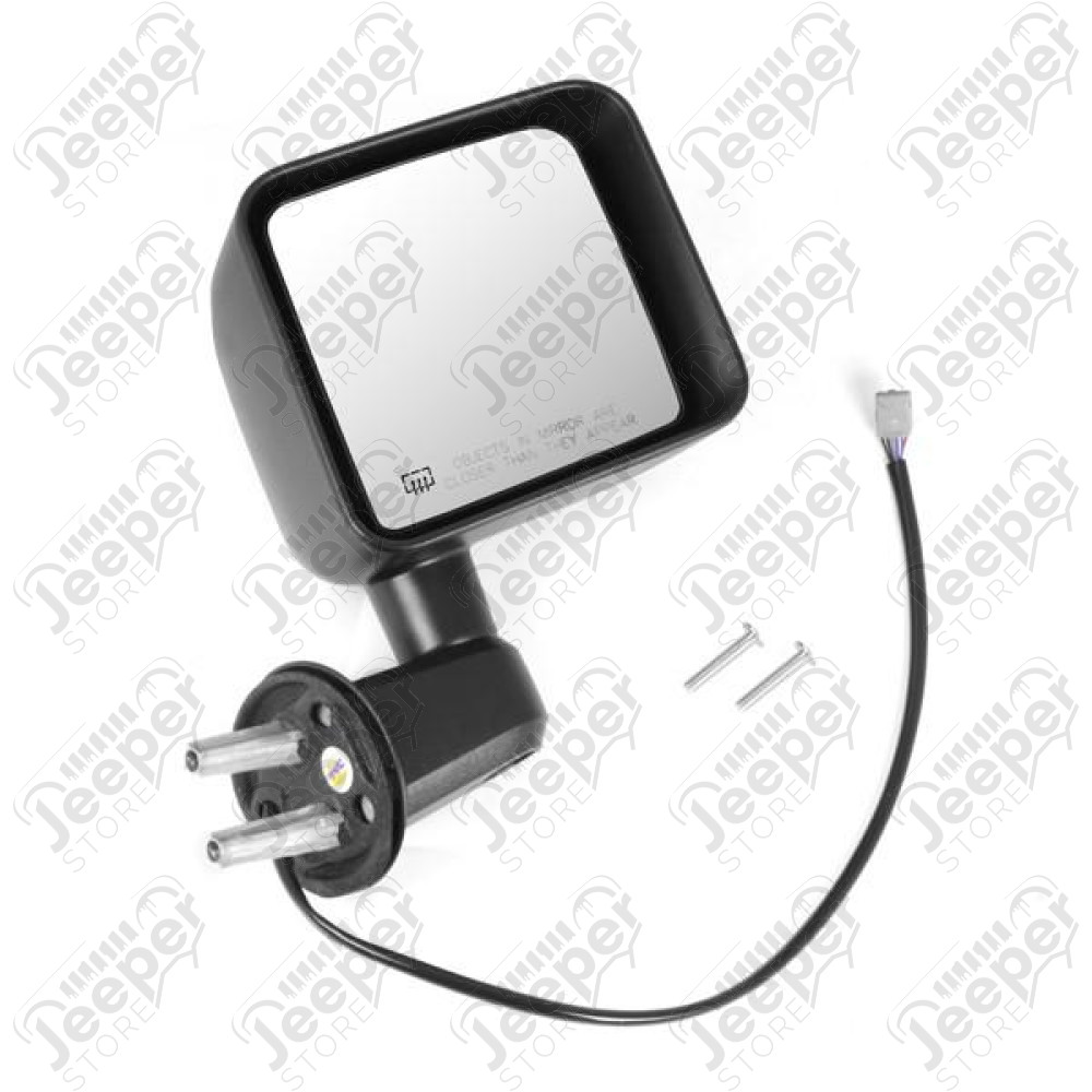 Door Mirror, Right, Heated, Power, Black; 11-13 Jeep Wrangler JK