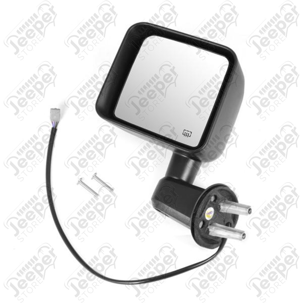 Door Mirror, Left, Heated, Power, Black; 11-13 Jeep Wrangler JK