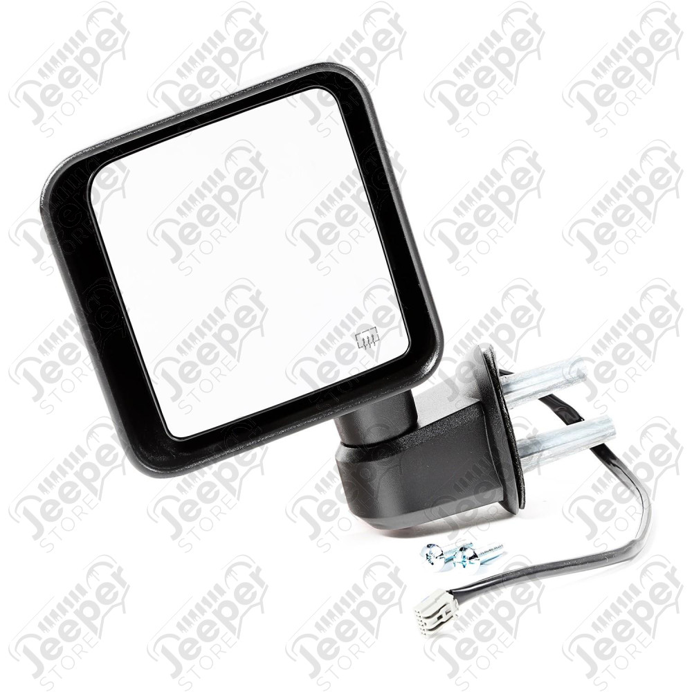 Door Mirror, Left, , Power, Heated, Black; 2014 Jeep Wrangler JK