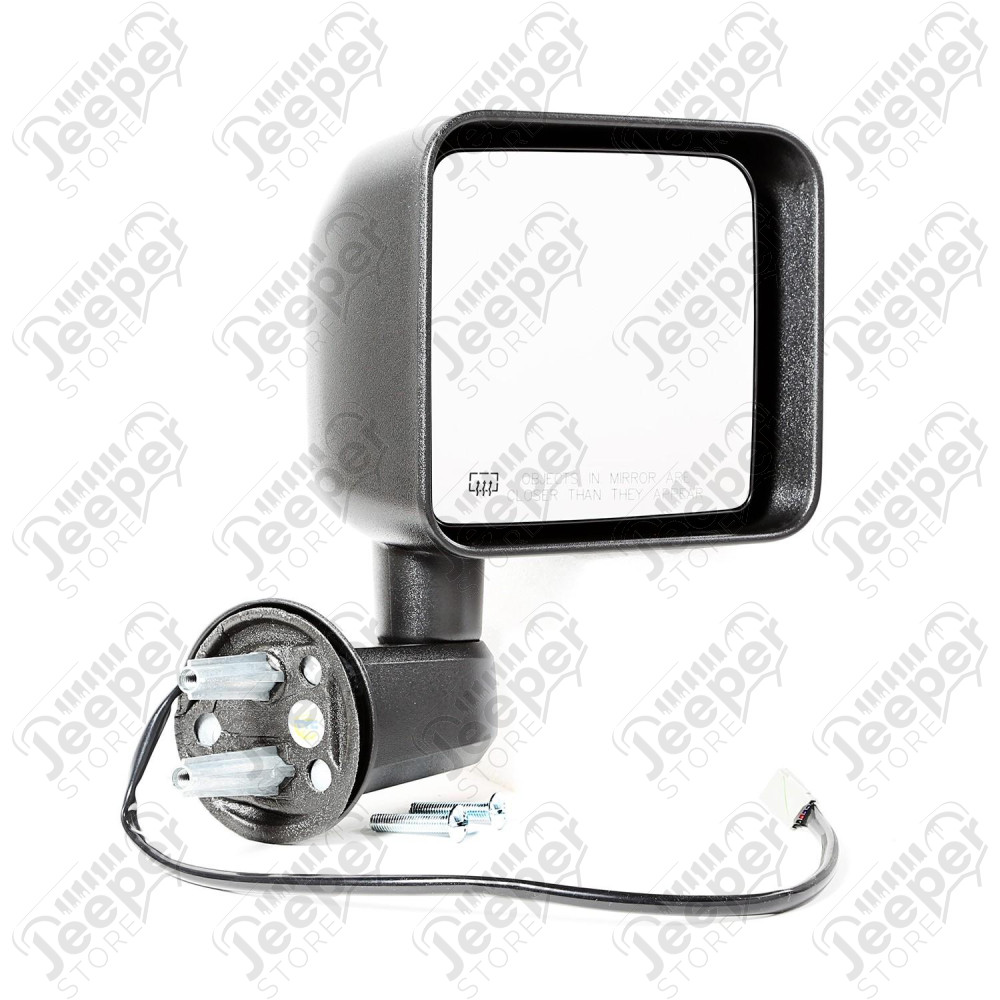 Door Mirror, Right, Power, Heated, Black; 2014 Jeep Wrangler JK