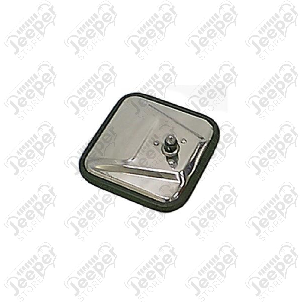 Door Mirror Head, Left, CJ-Style, Stainless Steel; 55-86 Jeep CJ