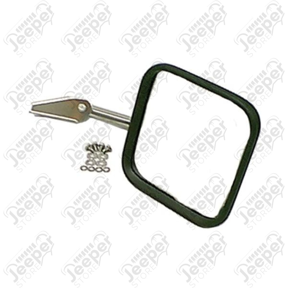 Door Mirror Kit, Right, Head/Arm, CJ-Style, Chrome; 55-86 Jeep CJ