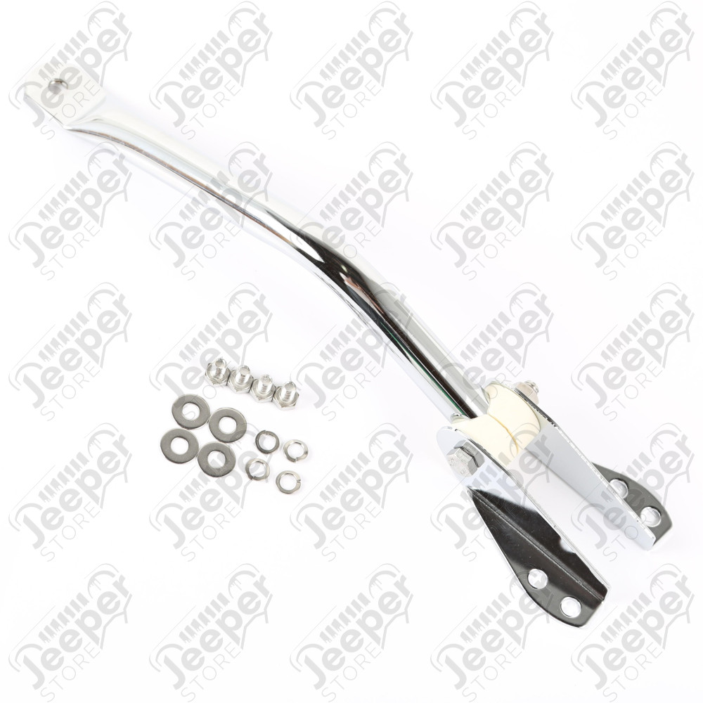Door Mirror Arm, Left, Chrome; 55-86 Jeep CJ