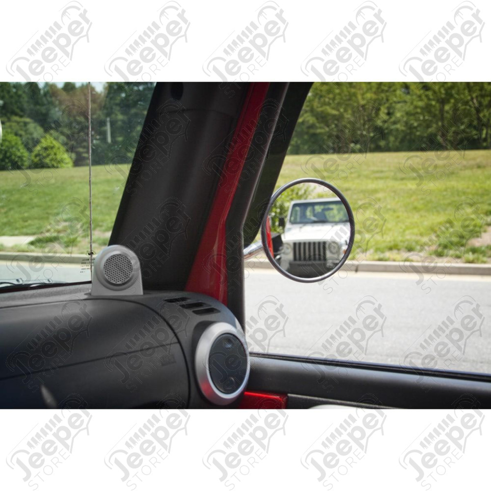 Quick Release Mirror Relocation Kit, Black 97-18 Jeep Wrangler