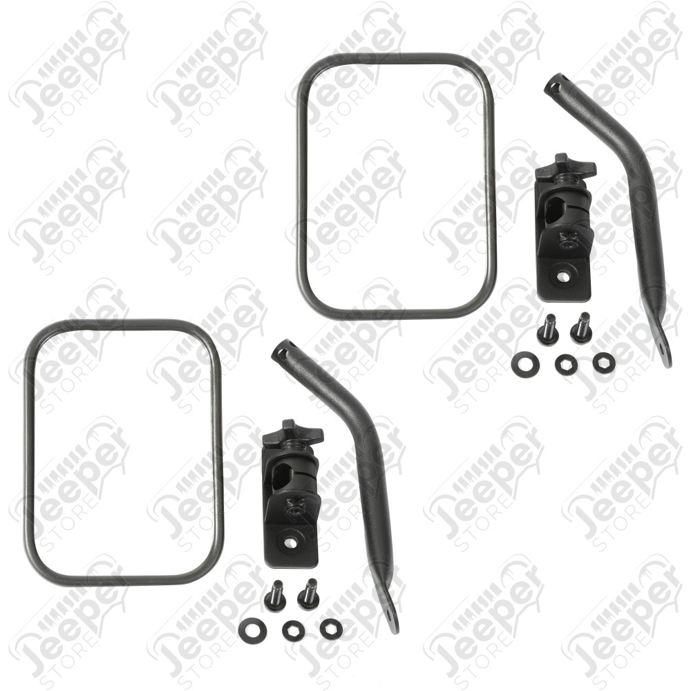 Quick Release Mirror, Rectangular, Textured Black 97-18 Jeep Wrangler
