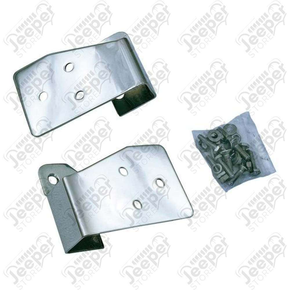 Mirror Relocation Bracket Kit, Stainless Steel; 03-06 Wrangler TJ/LJ