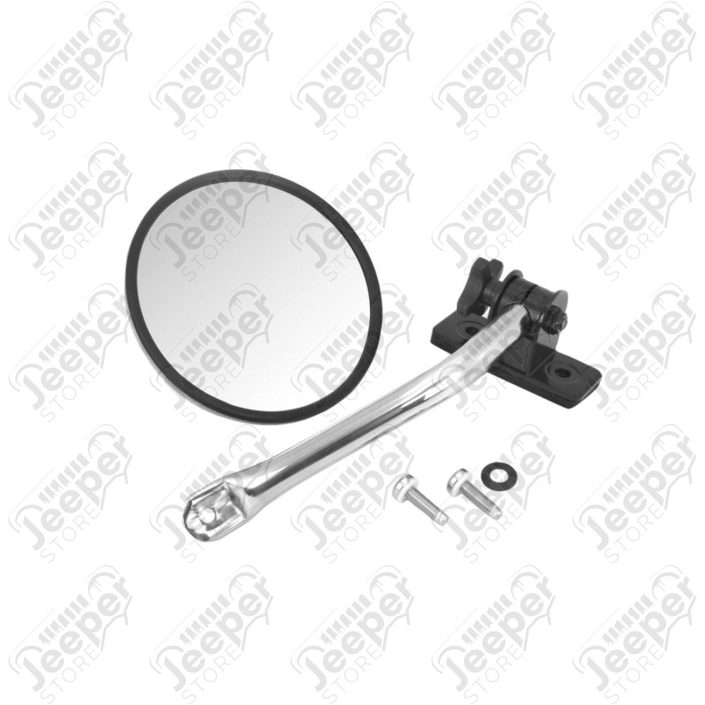 Quick Release Mirror Relocation, Stainless; 97-18 Jeep Wrangler