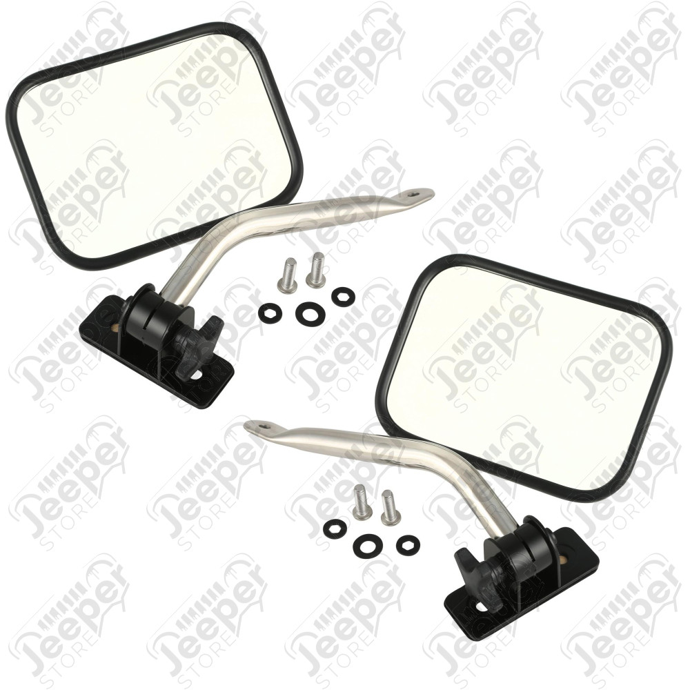 Quick Release Mirror Relocation Kit, Stainless; 97-18 Wrangler TJ/JK