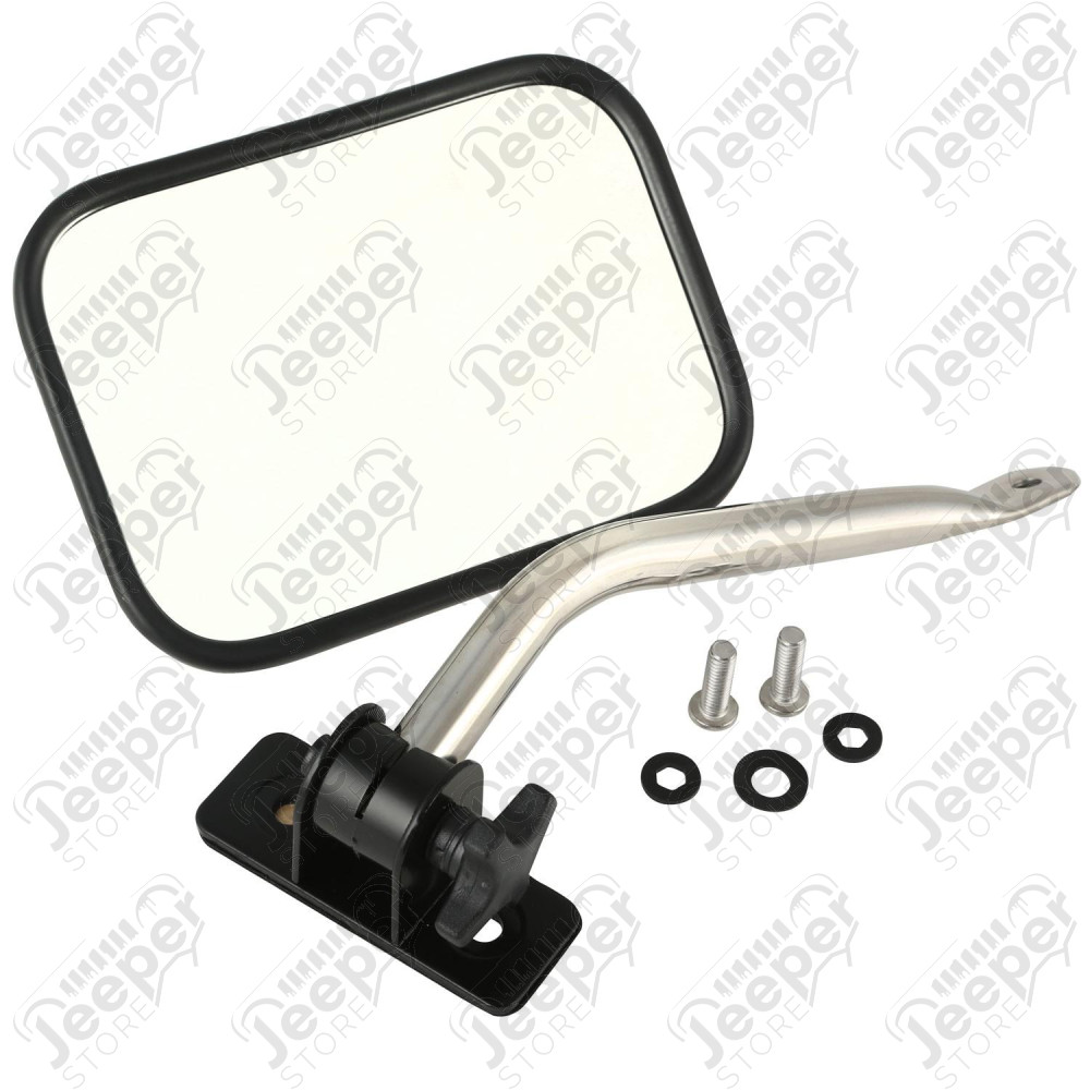 Quick Release Mirror Relocation Kit, Stainless; 97-18 Jeep Wrangler