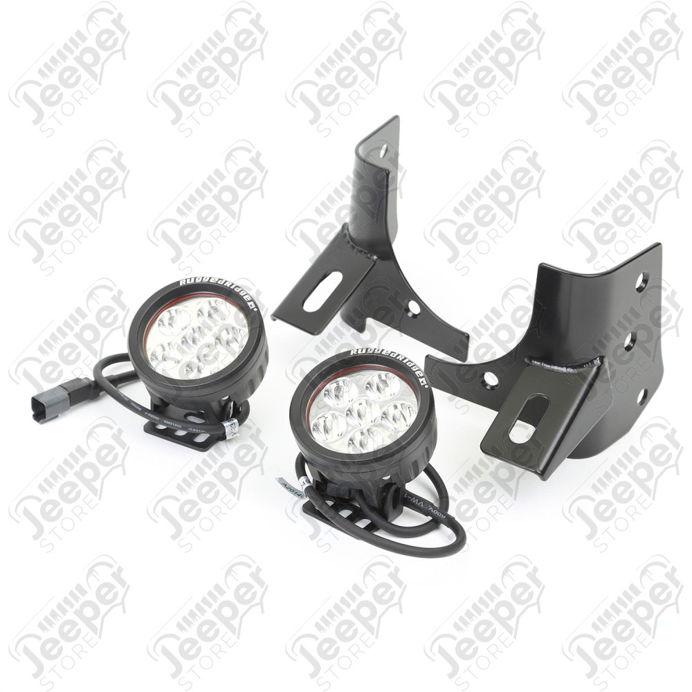 Light Kit, Windshield Mounted, Round, Black; 97-06 Wrangler TJ