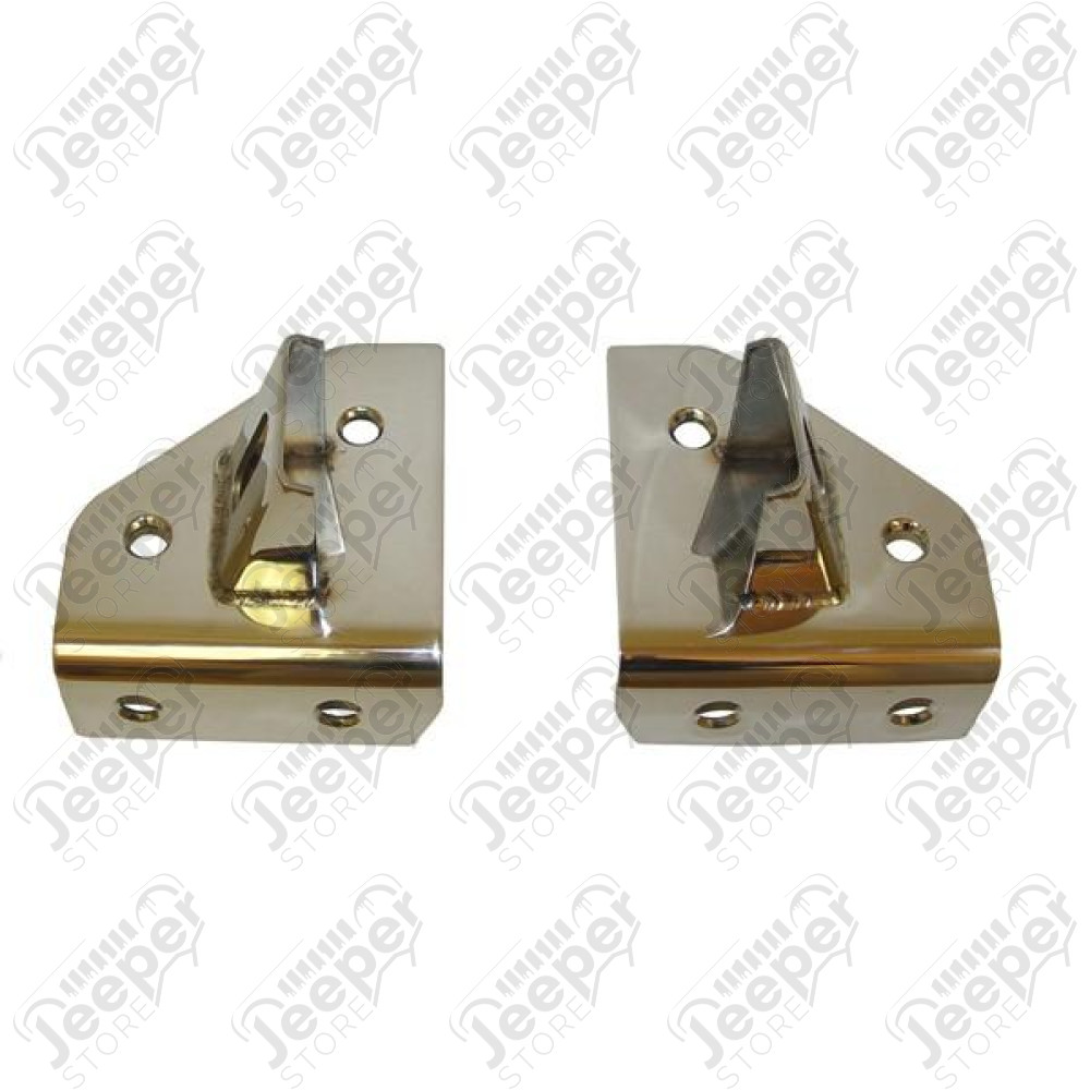 Light Mounting Brackets, Windshield, Stainless Steel; 76-95 CJ/YJ