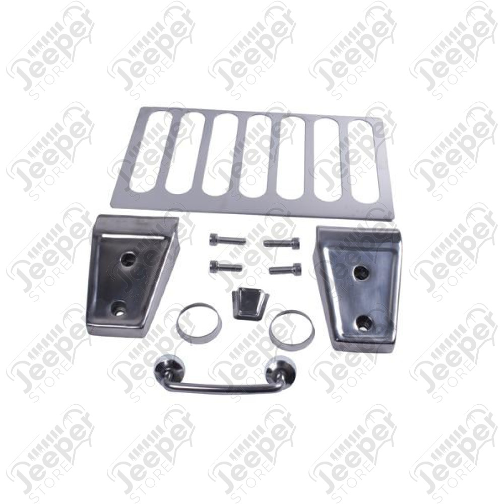 Hood Dress Up Kit, Stainless Steel; 07-12 Jeep Wrangler JK