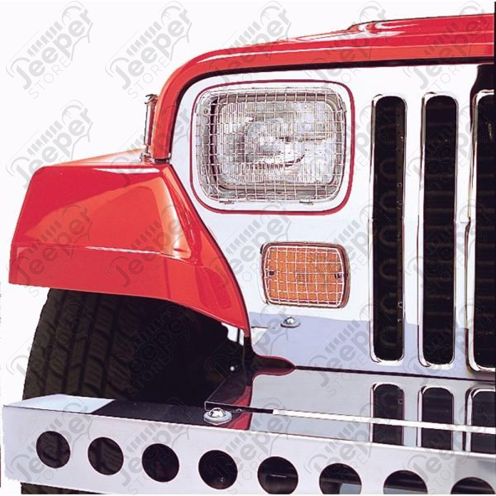 Stone Guard Kit, Stainless Steel; 87-95 Jeep Wrangler YJ