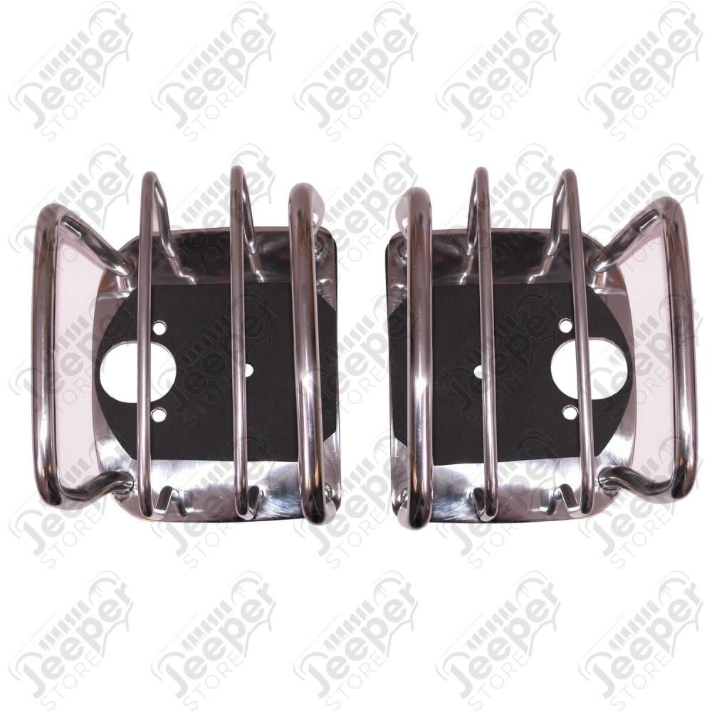 Euro Guard Kit, Tail Light, Stainless Steel; 76-06 Jeep CJ/Wrangler